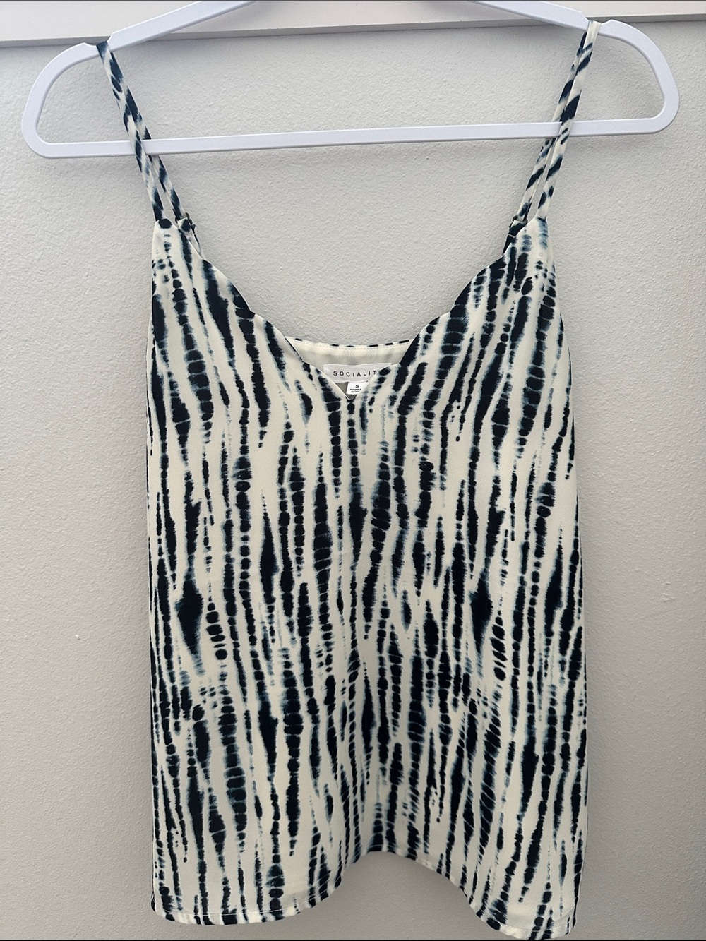 Socialite Navy & White Striped Tie-Dye Cami